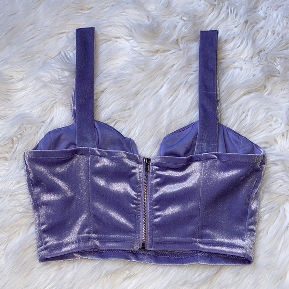 [ shein ] Bustier Style Lavender Crop Top - Picture 3 of 8